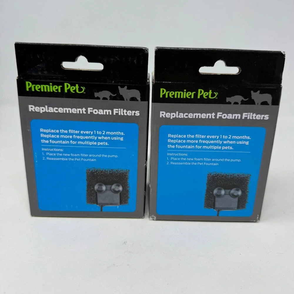 Lot of 2 Premier Pet Replacement Foam Filters for Pet Fountains 2 Pack